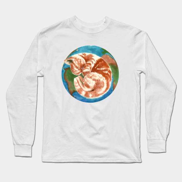 CAT PLANET Long Sleeve T-Shirt by Lara Plume